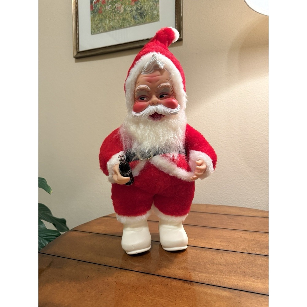 Rushton Vintage 1950s Coca-Cola Santa Claus Collectible 18" Tall